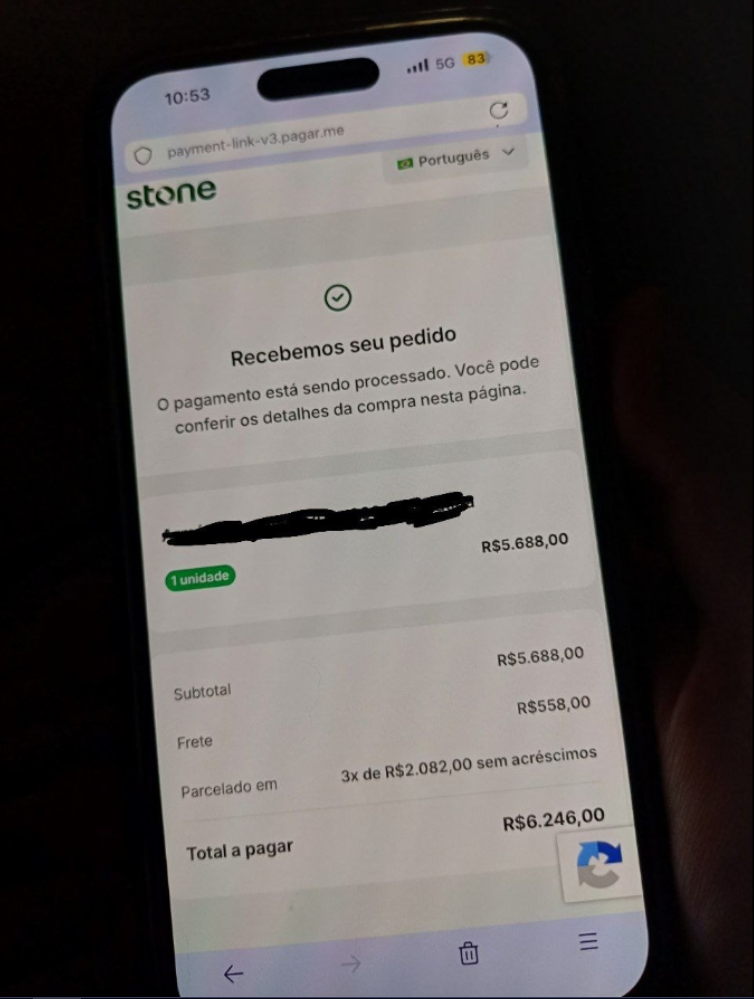 REF 02: comprovante enviado para a seção de resultados