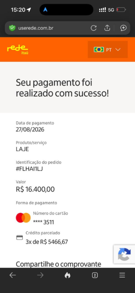 REF 06: comprovante enviado para a seção de resultados