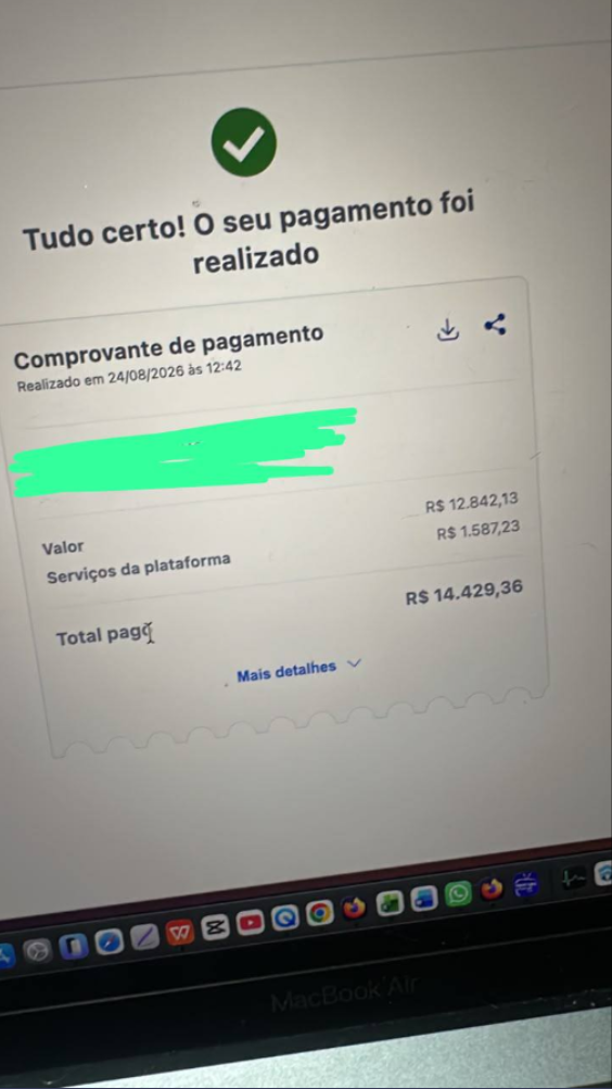 REF 09: comprovante enviado para a seção de resultados