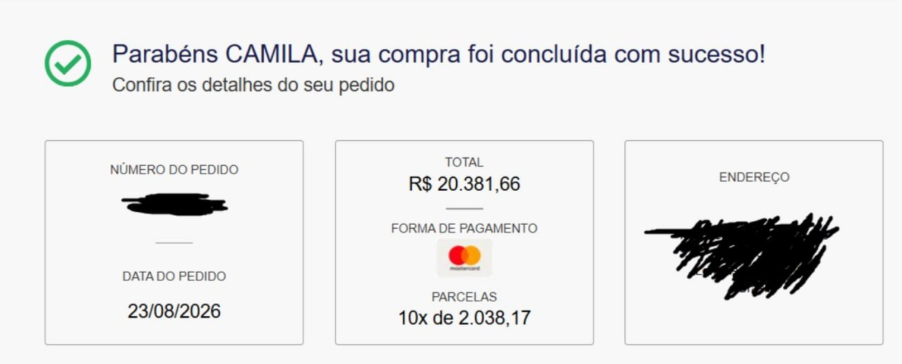 REF 11: comprovante enviado para a seção de resultados